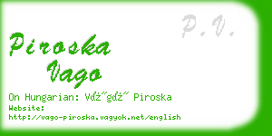 piroska vago business card